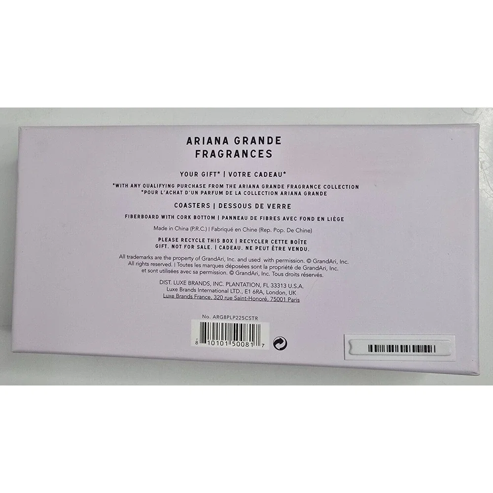 Ariana Grande Fragrances Record Coasters 6 Piece Set Cloud Limited Edition NEW